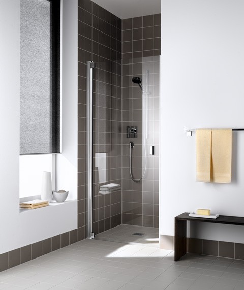 Kermi Pendeltür Raya 1TL 0750x2000, silber mattglanz, ESG Opaco mit KermiClean, RA1TL RA1TL075201YK Image