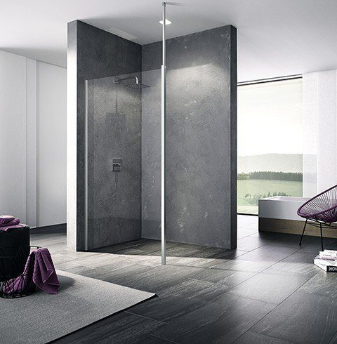 Kermi Walk-In XB WDR 1100x2000, silber hochglanz, ESG klar, XBWDR11020VAK XBWDR11020VAK Image