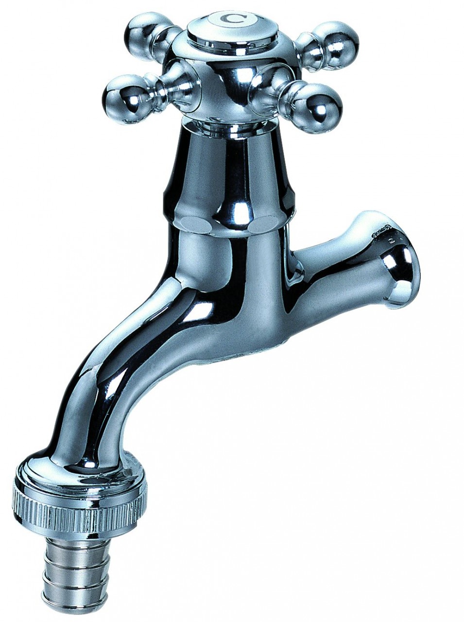 "Kaja Romanze Auslaufventil mit Schlauchver- schraubung 3/4", Mar k. "C" cold, weiss 30612-W" Image