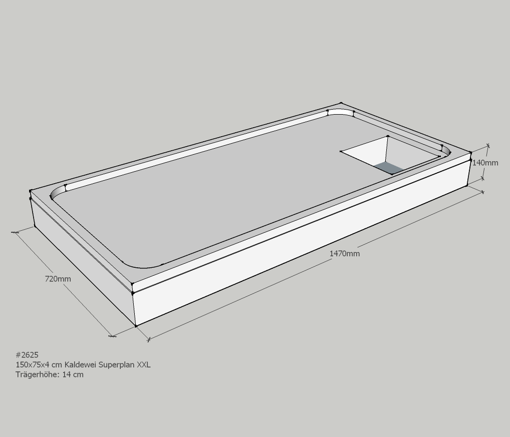 Neuesbad Wannenträger für Kaldewei Superplan XXL 150x75x4,0 SD21049 Image