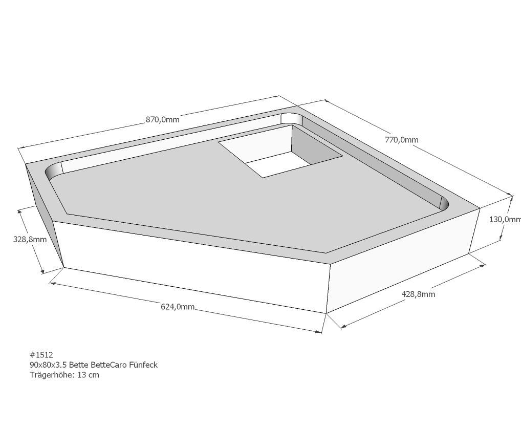 Neuesbad Wannenträger für Bette Caro 90x80x3,5 Fünfeck SD22709 Image