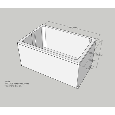 Neuesbad Wannenträger für Bette LaBette 108x73 SW12464 Image