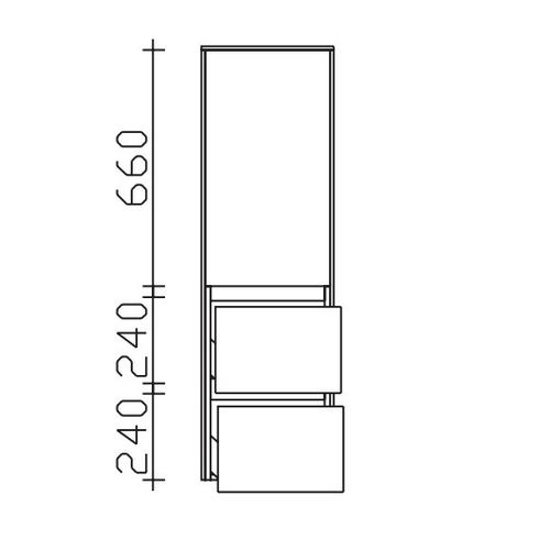 Pelipal Serie 6010 Midischrank 6010-MS02, B:370, H:1210, T:330mm 6010-MS02