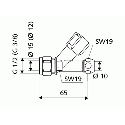 "Schell Schrägsitzventil COMFORT 1/2"x15 chrom mit Klemmringverschr. KIWA 059130699" Image