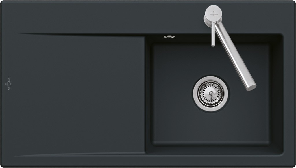Villeroy & Boch Einbauspüle Subway Style 50 335101 1000x 510mm IB re aus Keramik Graphite cplus, 335 335100i4 Image