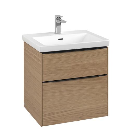 Villeroy & Boch Subway 3.0 Waschbeckenunterschrank, 2 Auszüge, 572 x 579 x 462 mm, Nordic Oak / Nord C57801VJ