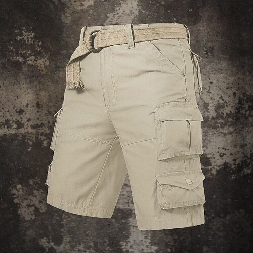 Herren Taktische Shorts Cargo Shorts Kurze Hosen Shorts Kurze Hosen Knopf Multi Pocket Glatt tragbar Knielänge Outdoor Täglich Campen und Wandern Modisch Klassisch Schwarz Armeegrün Image