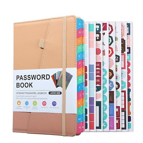 Passwortbuch A5 Buchstabenanhänger Passwort-Notizbuch Computer- und Website-Login Passwort-Organizer und -Manager 240 Seiten mit Innentasche 8,4 x 5,9 Zoll