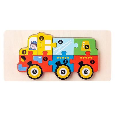 Wooden Early Education Cognition Children'S Educational Toys Building Wood Animal Transportation Shape Matching 3d Three-Dimensional Puzzle