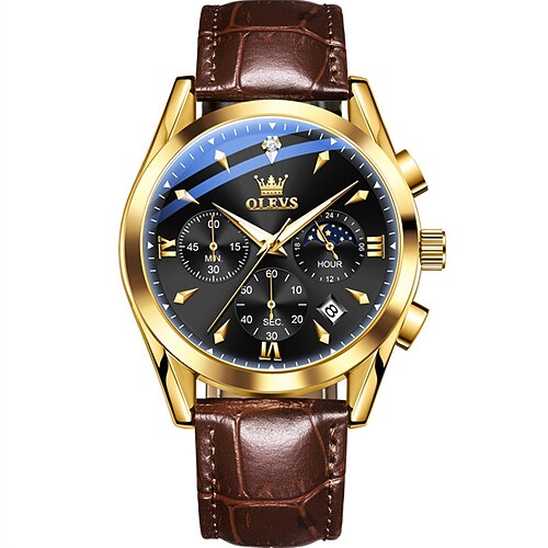 Nuovo orologio da uomo Olevs Olevs Brand moda tendenza orologio da business con cronografo luminoso calendario 24 ore multi-funzione orologio al quarzo casual versatile impermeabile sportivo