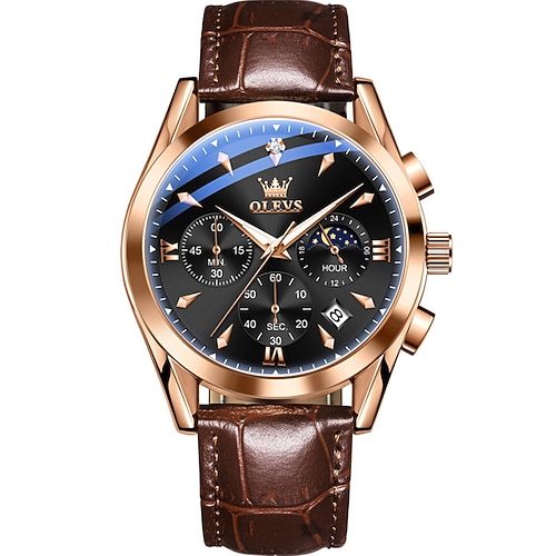 Nuovo orologio da uomo Olevs Olevs Brand moda tendenza orologio da business con cronografo luminoso calendario 24 ore multi-funzione orologio al quarzo casual versatile impermeabile sportivo