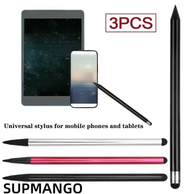 Portable 2 in 1 Universal Touch Screen Pen Capacitive Stylus For Mobile Phones Tablets Laptops