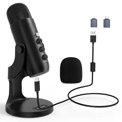 Haomuren USB Microphone for PC Mac Gaming Recording Streaming Podcast,Computer Condenser Mic with