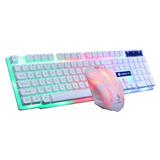 Luoyaxxxxx Colorful LED Illuminated Backlit USB Wired PC Rainbow Gaming Keyboard Mouse Set