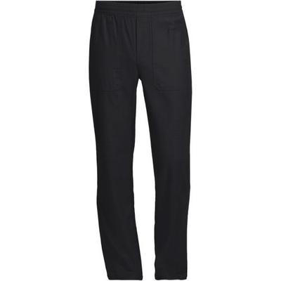 Pull-on Textured Twill Work Trousers, Men, size: S 34, regular, Black, Cotton, by Lands' End