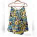 J. Crew Tops | J Crew Yellow Floral Top Sz 8 Spaghetti Strap Scalloped Top And Back | Color: Blue/Yellow | Size: 8