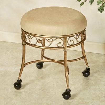 Madden Cushioned Vanity Stool Golden Bronze , Golden Bronze