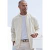 Langarmhemd JOHN DEVIN "Regular Fit", Herren, Gr. M (39/40), N-Gr, gelb (gelb, gestreift), Web, Obermaterial: 100% Baumwolle, gestreift, casual, regular fit, Rundhals, Langarm Manschette, Hemden, Streifenhemd mit Button-down-Kragen, aus reiner...