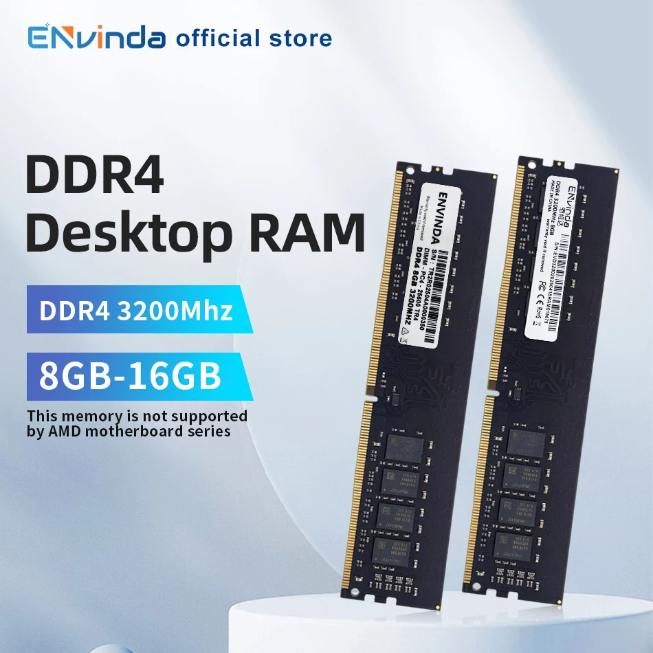 ENVINDA DDR4 PC RAM Memoria 8GB 16GB 3200MHz DIMM Desktop-Computer Speicher Rams Keine Unterstützung AMD Motherboard