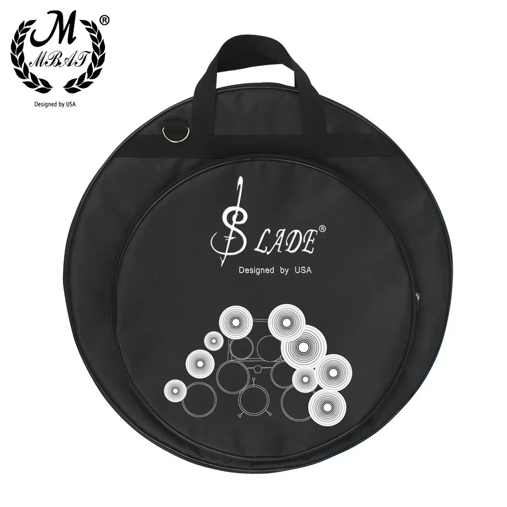 M MBAT Becken-Gigbag, Zubehör für Percussion-Instrumente, Musik-Werkzeug-Rucksack mit abnehmbarer Zwischenschicht für Becken und Drumsticks Image