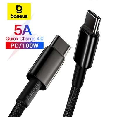 Baseus 100w typ c kabel für iphone 15 usb c pd schnell ladekabel ladegerät kabel für macbook samsung xiaomi typ c usb c kabel Image