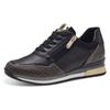Sneaker MARCO TOZZI, Damen, Gr. 36, schwarz (schwarz, kombi), Lederimitat, Textil, unifarben, kontrastfarbene Details, feminin, Schuhe Sneaker, mit seitlichem Reißverschluss, Freizeitschuh, Halbschuh, Schnürschuh