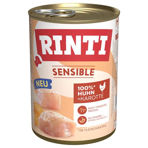 6x400g RINTI Sensible Huhn & Karotte Hundefutter nass