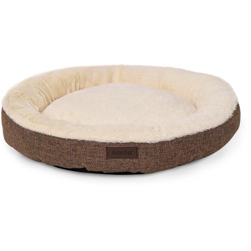 Rundes Hundebett Hundekissen Hundesofa Katzenbett Donut (s) 55 cm, Braun - Lionto