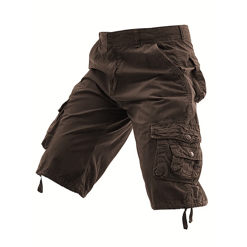 Herren Taktische Shorts Capri-Cargo-Shorts Cargo-Shorts Shorts Wander-Shorts Knöpfe Mehrere Taschen Einfach tragbar Wadenlang Outdoor Täglich Campen und Wandern Mode Klassisch Schwarz Wein Image