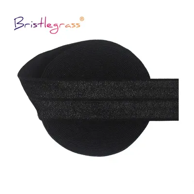 BRISTLEGRASS 50 100 Yard by Roll 1" 25mm Solid Shiny Foldover Elastic FOE Spandex Satin Band Hair