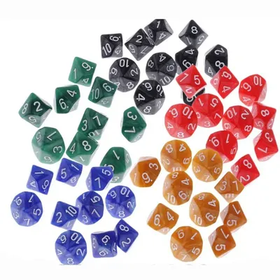 10 Pcs/set 10 Sided Digital Dice 1-10 Funny Puzzle Game Random Color