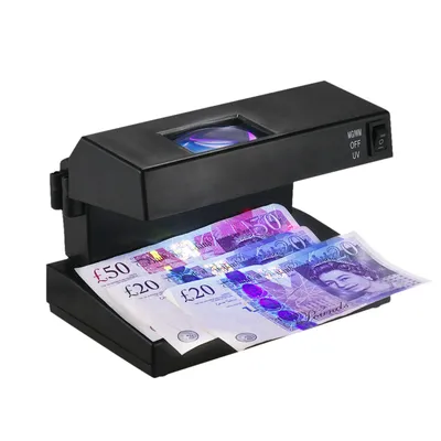 Portable Desktop Counterfeit Bill Detector Cash Currency Banknotes Notes Checker Machine Support