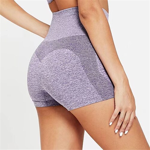 Per donna Shorts da Palestra Shorts da yoga Shorts da allenamento Vita Alta Pilates Allenamento in Palestra Allenamento Pantaloncini Tinta unica Nero Blu Azzurro cielo Gli sport Abbigliamento sportivo