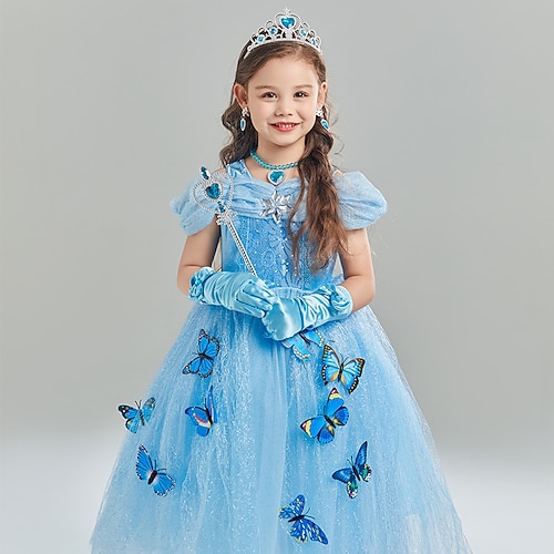 Märchen Aurora Briar Rose Blumenmädchenkleid Themenparty-Kostüm Tüllkleider Süße Lolita for Mädchen Kinder Kindertag Neujahr Party / Abend Image