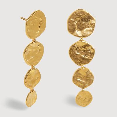 Gold Capri Disc Cocktail Earrings