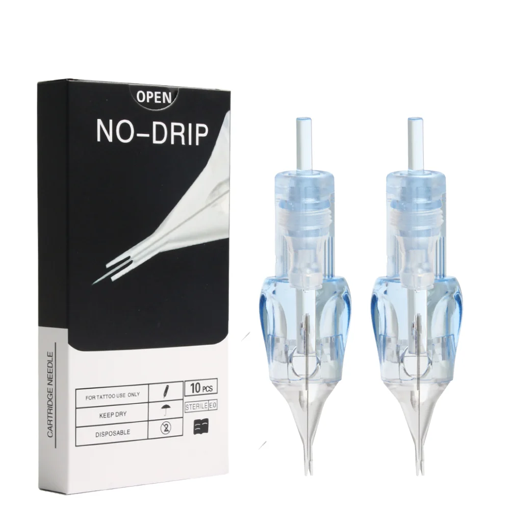 KEINE TRIPPE 10 TEILE/SCHACHTEL Professionelle Tattoo Nadeln Reduzieren Pigment Pooling 1RL 3RL Einweg Sicherheit Tattoo Patronen 0,25/0,3/035 MM Image