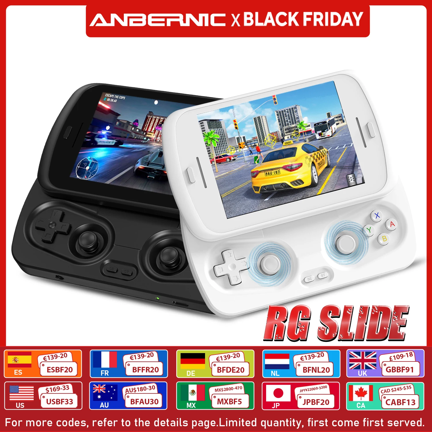ANBERNIC RG Slide Console de jeu portable 4.7 pouces LTPS affichage dans le cellule 1280*960 écran rétro lecteur de jeu vidéo Android 13 5000mAh