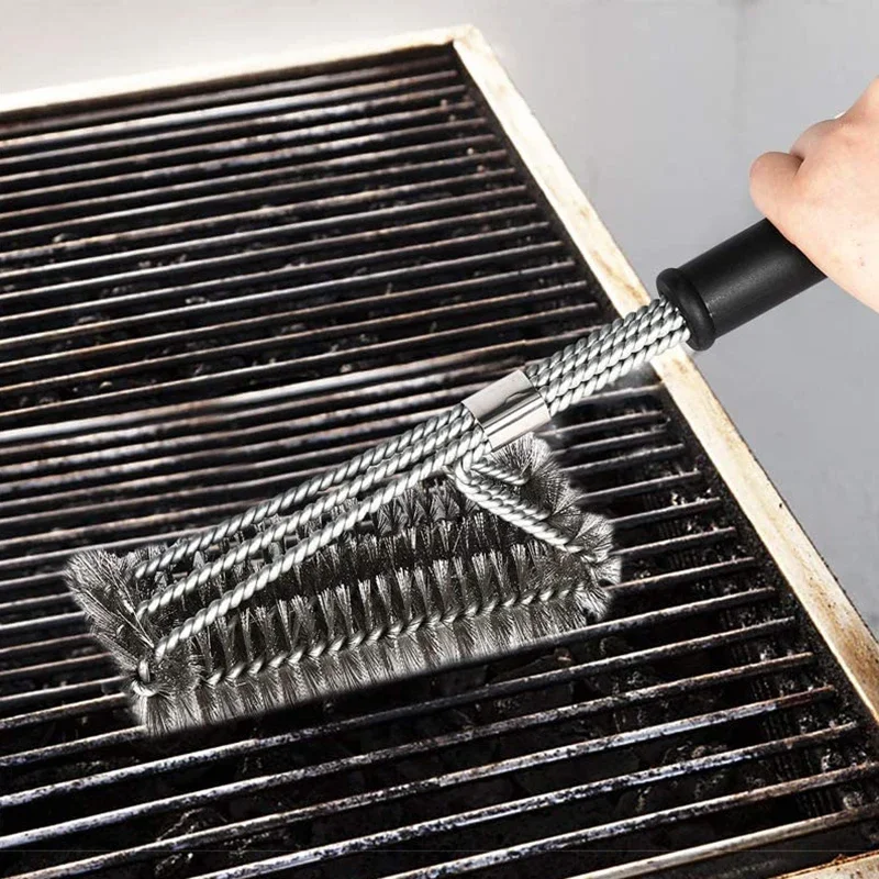 Grill Grill Edelstahl Grill bürste Draht borsten Antihaft-Reinigungs bürsten mit Griff Flecken entfernen Grill zubehör Image