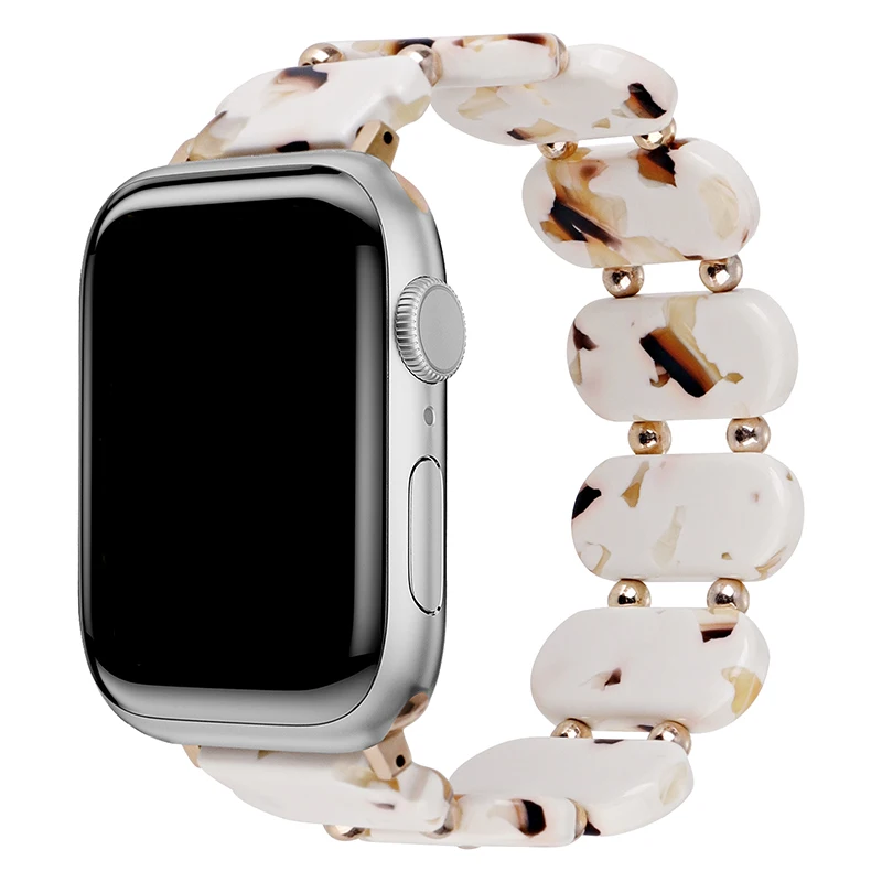 Harz armband für Apple Uhren armband 41mm 40mm 44mm 45mm 49mm Ultra Damen elastisches Ring armband für iwatch Serie 9/8/6/5/se/4/3 42mm Image