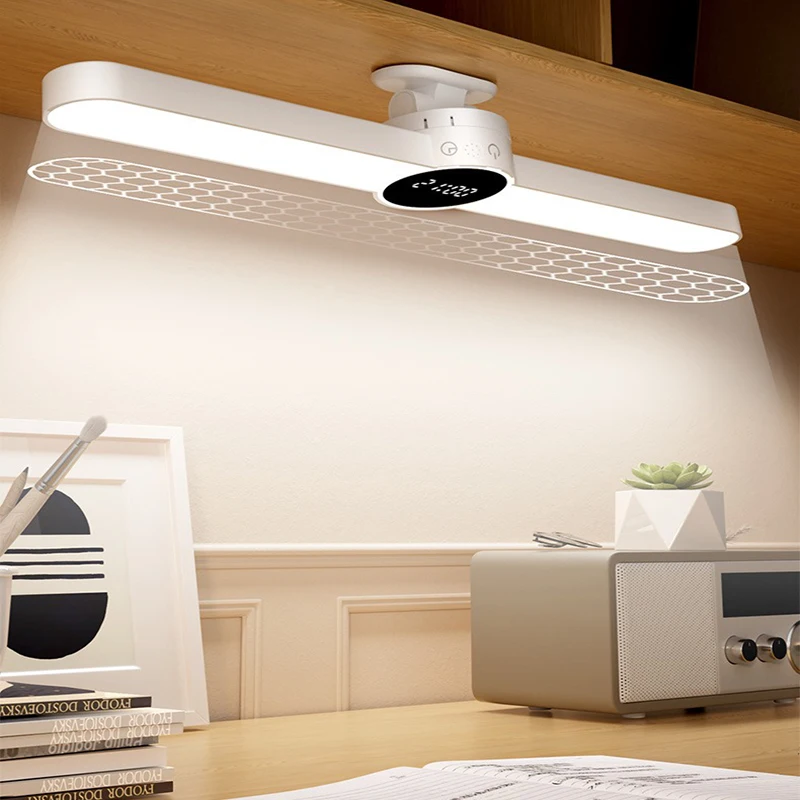 Schreibtischlampe zum Aufhängen, magnetische Uhr, Tischlampe, LED, USB wiederaufladbar, stufenloses Dimmen, Schrank, Schrank, Kleiderschrank, Nachtlicht
