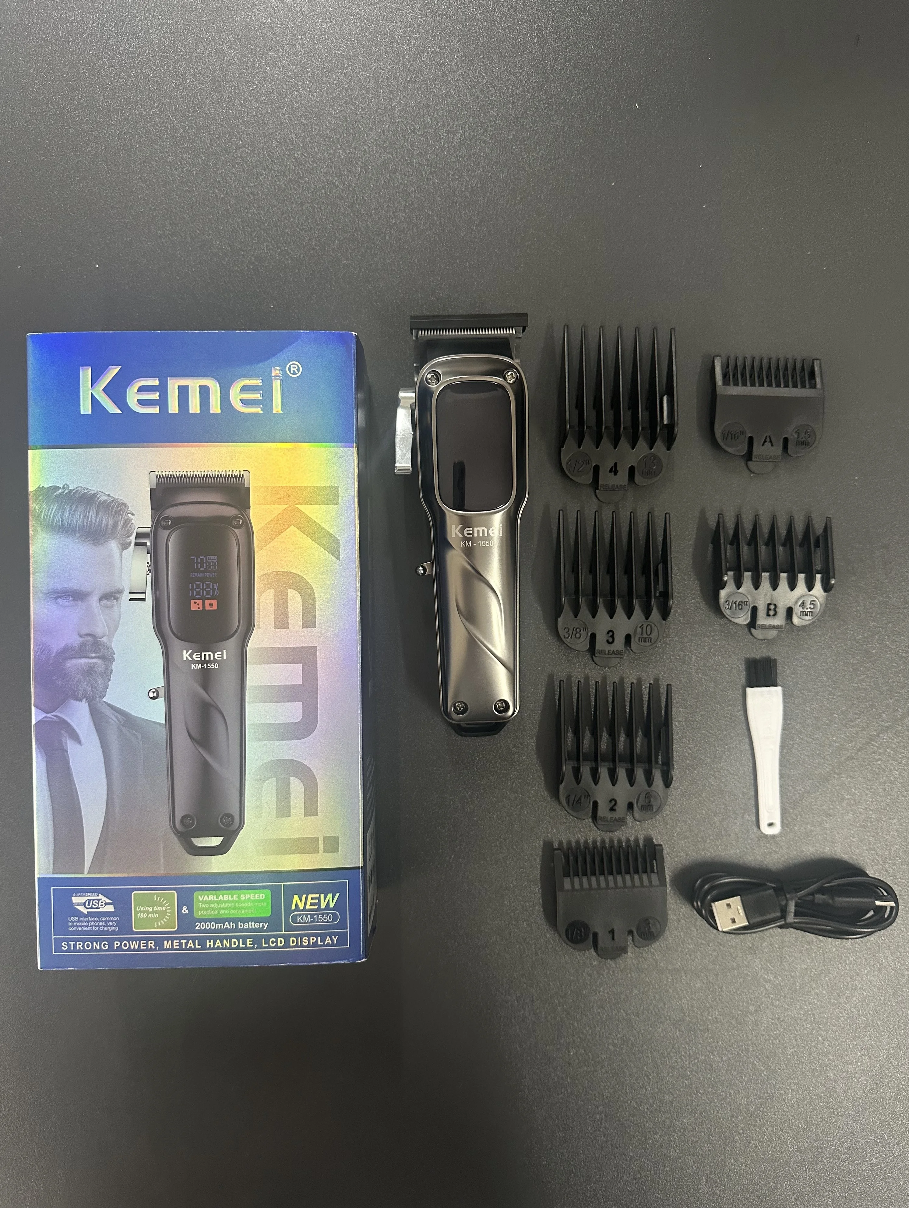 KEMEI km-1550 Haarschneidemaschine im neuen Design, wiederaufladbar, professioneller elektrischer Haarschneider, Trimmer für kommerzielle Haarschneidemaschinen Image