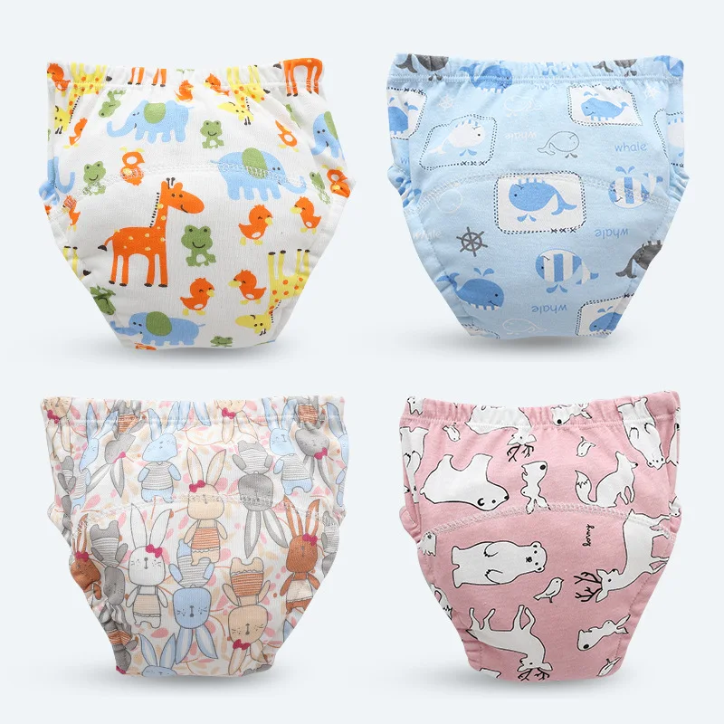 Baby Ökologische Windeln Unterwäsche Mädchen Windel Lernen Höschen Kinder Waschbar Wiederverwendbare Stoffwindeln Töpfchen Training Hosen Image