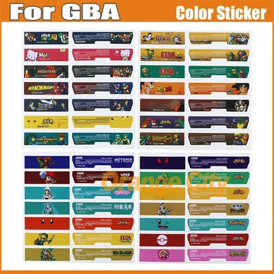 1Set Bunte Aufkleber Label Für GBA Zurück Tag Game Boy Advance Spielkonsole Ersatz Image
