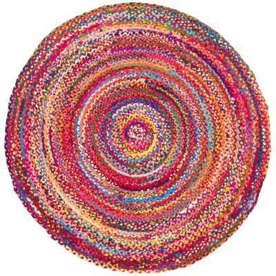 Wollteppich MORGENLAND "Sisalteppich Teppich Indigo Stripy", bunt (mehrfarbig), B:240cm H:7mm L:240cm Ø:240cm, Baumwolle, Teppiche, Wohnzimmer Image