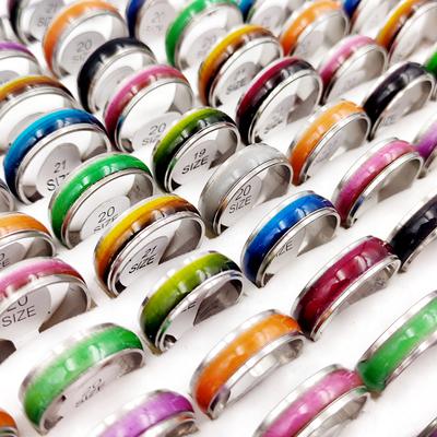 TEMU 20/50pcs Yicen Stainless Steel Opal Rings Set, Classic , Colorful Charm Rings For , Daily & Gift Occasions, All Jewelry Gift Accessory Image