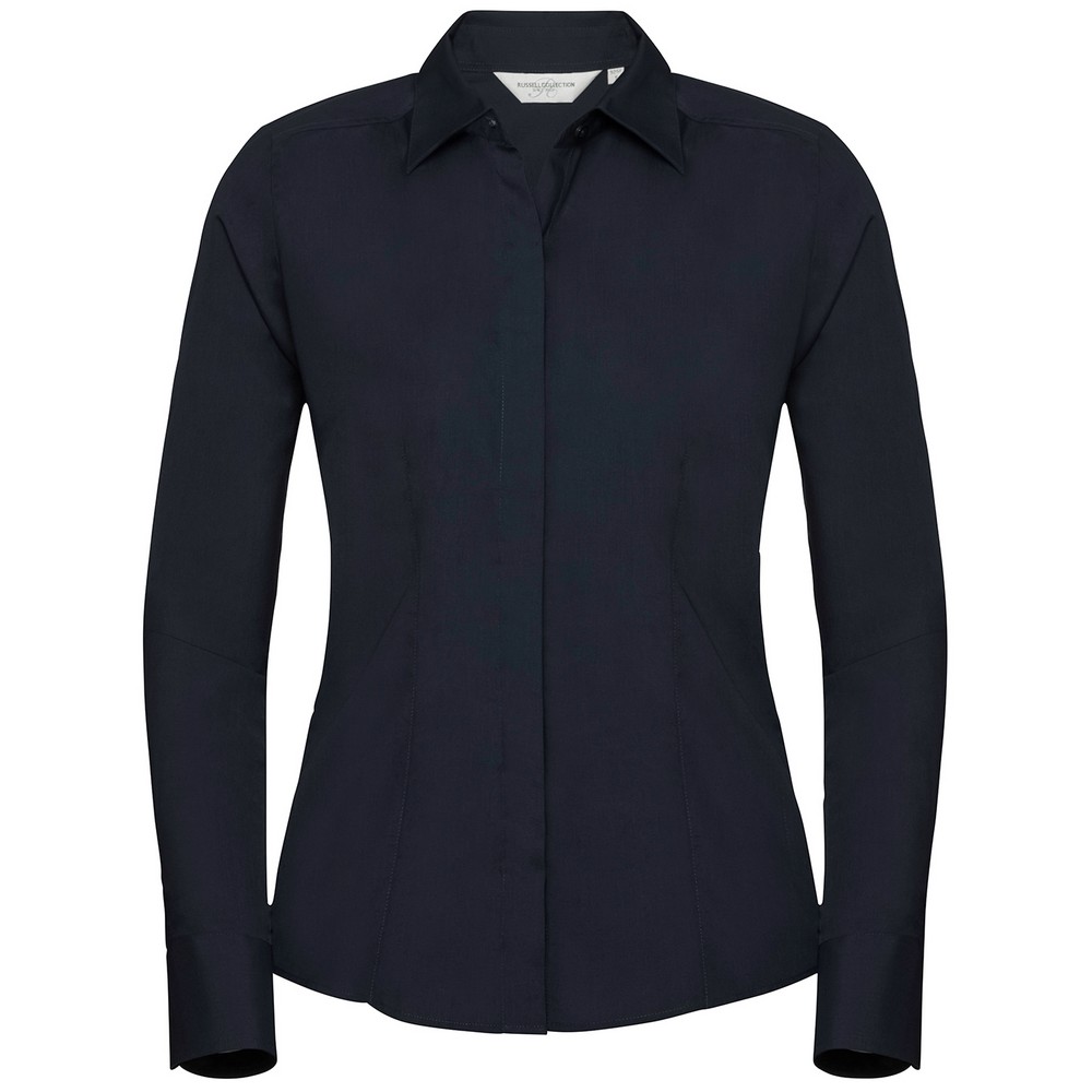 Russell Collection - Formelles Hemd für Damen Langärmlig (Schwarz) Image