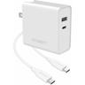 Caricatore 60WATT 2P usb-c/usba ada ttatori viaggio(uk/usa/eu) Cygnett