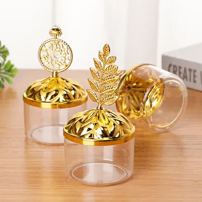 12pcs European Style Creative Wedding Candy Box Engraved Circular Packaging Box Cute Food Box Candy