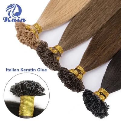 Straight Keratin Capsule Nail Tip Human Hair Extensions U Tip Human Hair Extensions Ombre Color