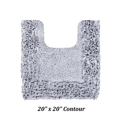 Shaggy Border Bath Rug Mat, 20" X 20" by Better Trends in Silver